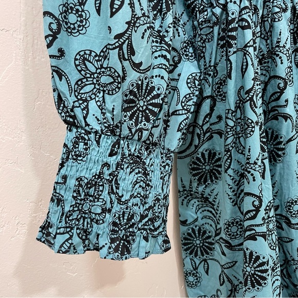 NWT Banjanan Bristol Pearl Midi Dress Women's XL Turquoise Pockets Long Sleeve - Picture 10 of 16